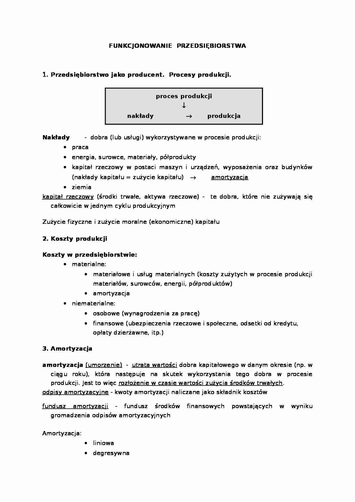 Przedsiębiorstwo - opis funkcjonowania - strona 1