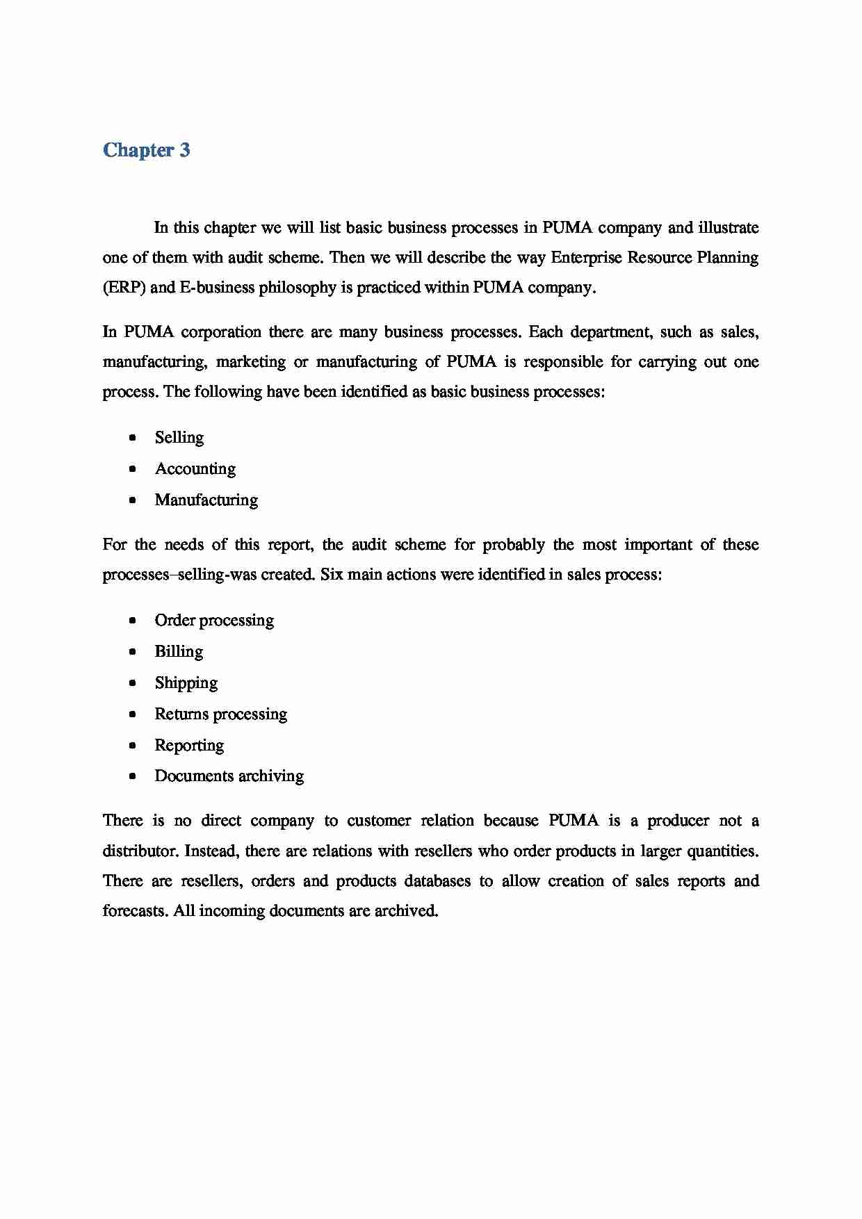  Basic business processes in PUMA company - strona 1