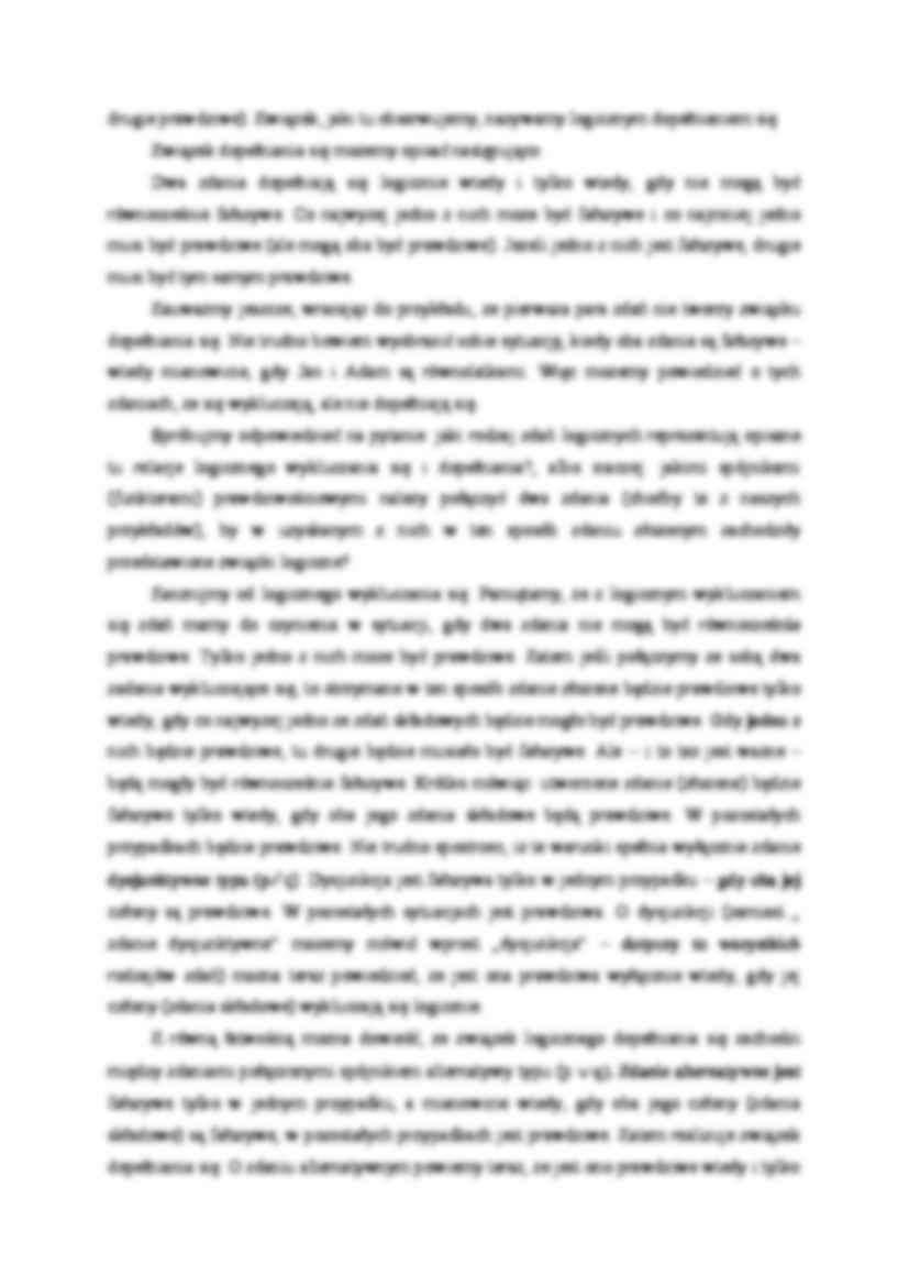 Związki logiczne między zdaniami, związki wykluczania i dopełniania się zdań - strona 2
