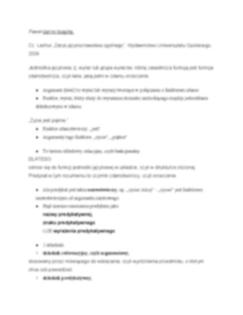 Semantyka - zasady semantycznego opisu zdań-wykład - strona 2