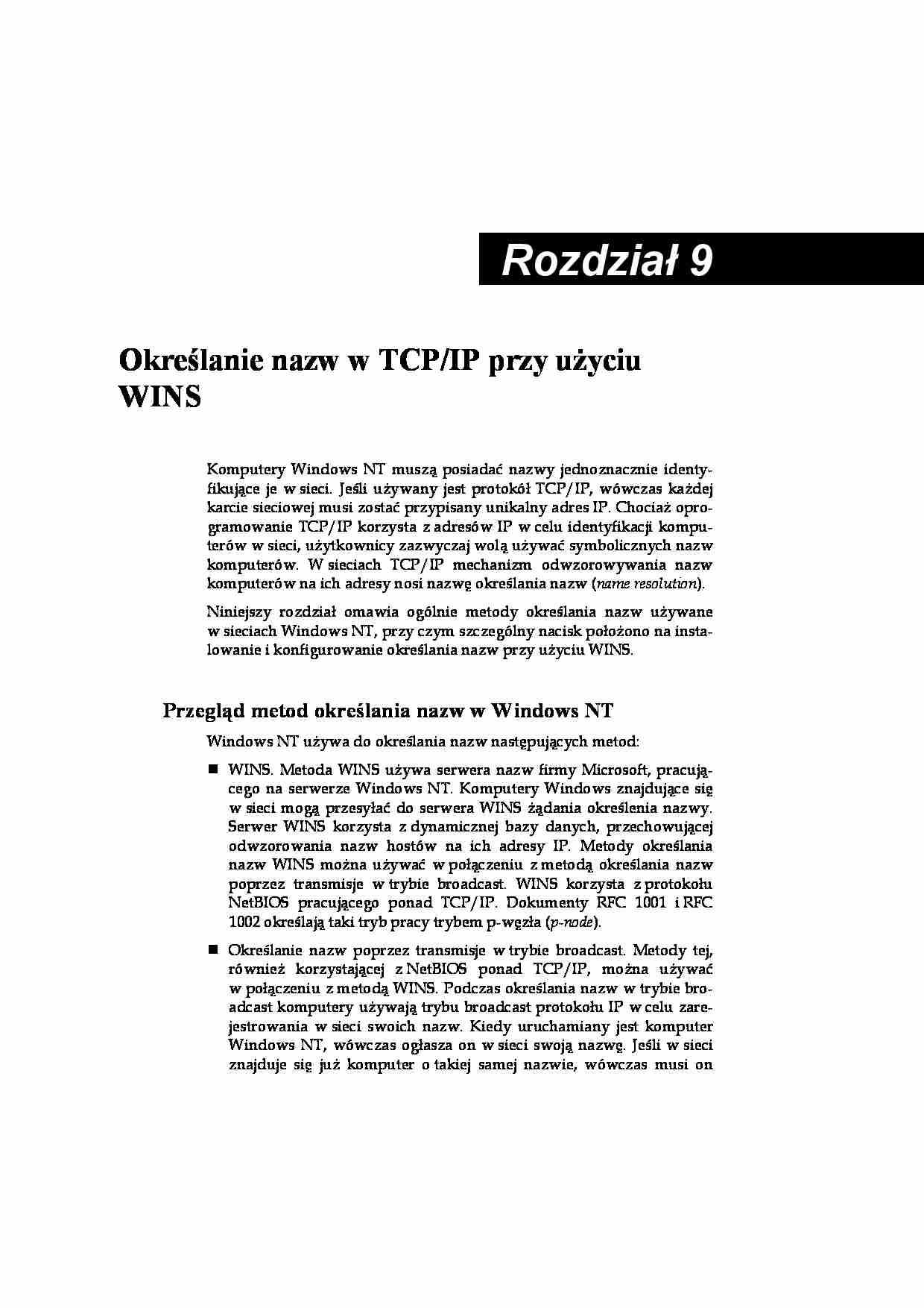 Architektura TCP IP w Windows 9 - strona 1