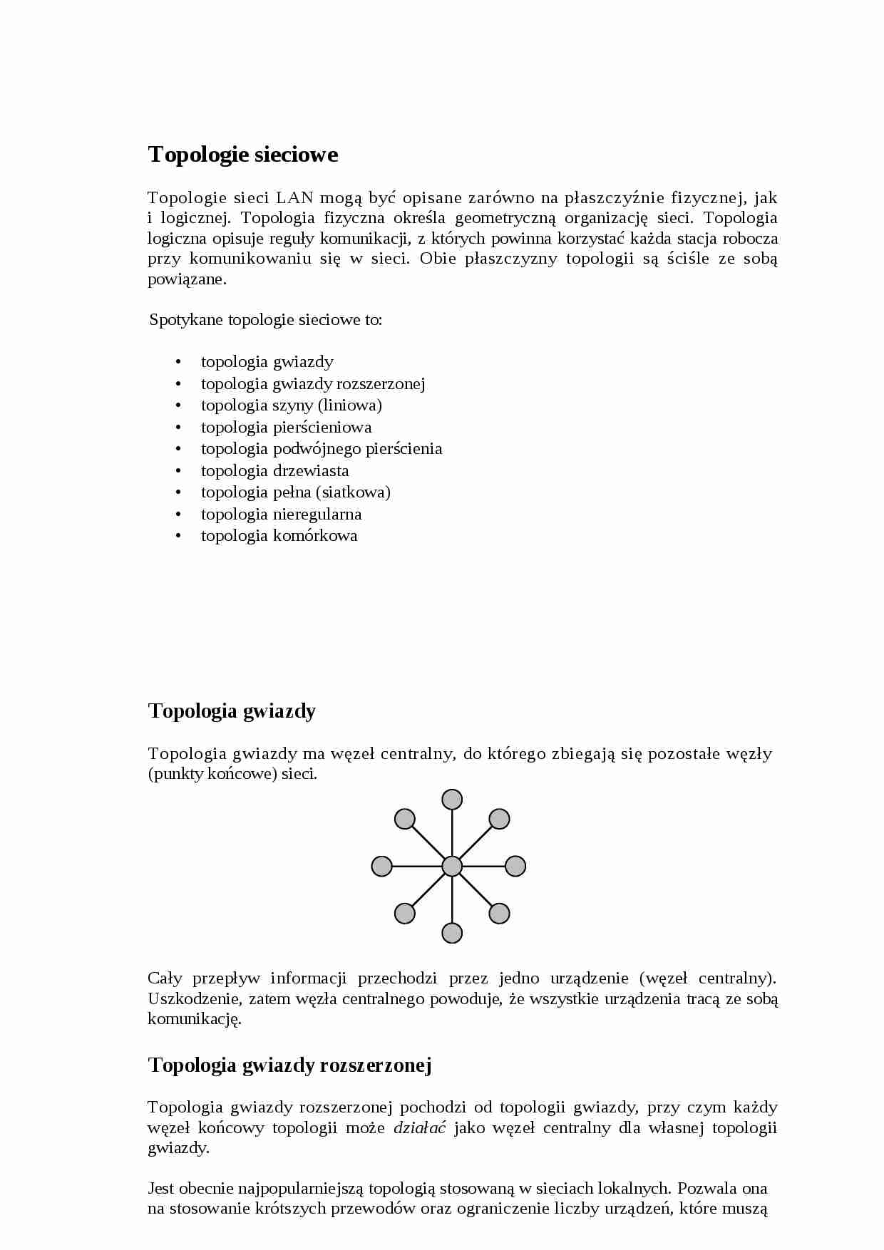 Topologie sieciowe - strona 1