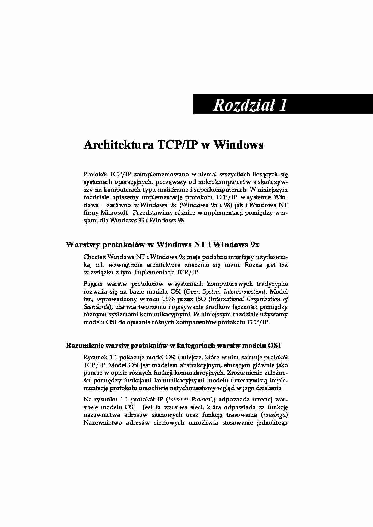 Architektura TCP IP w Windows 1 - strona 1