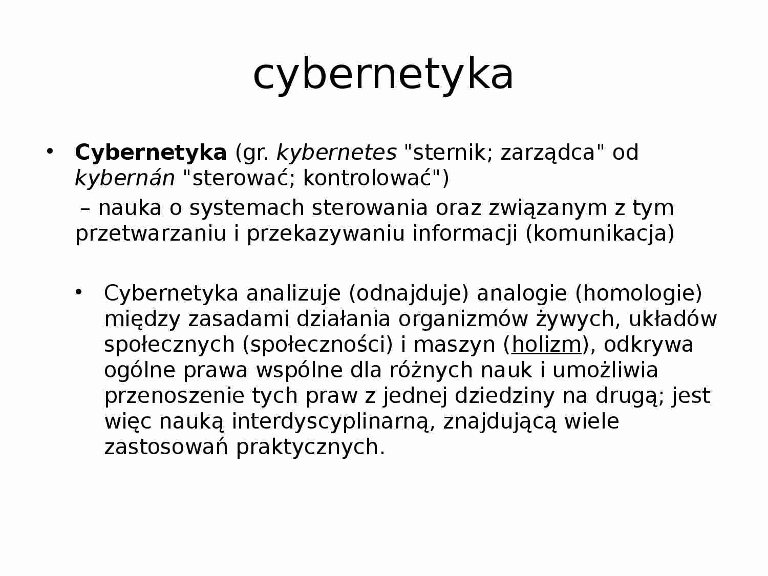 Podstawy cybernetyki - prezentacja - strona 1