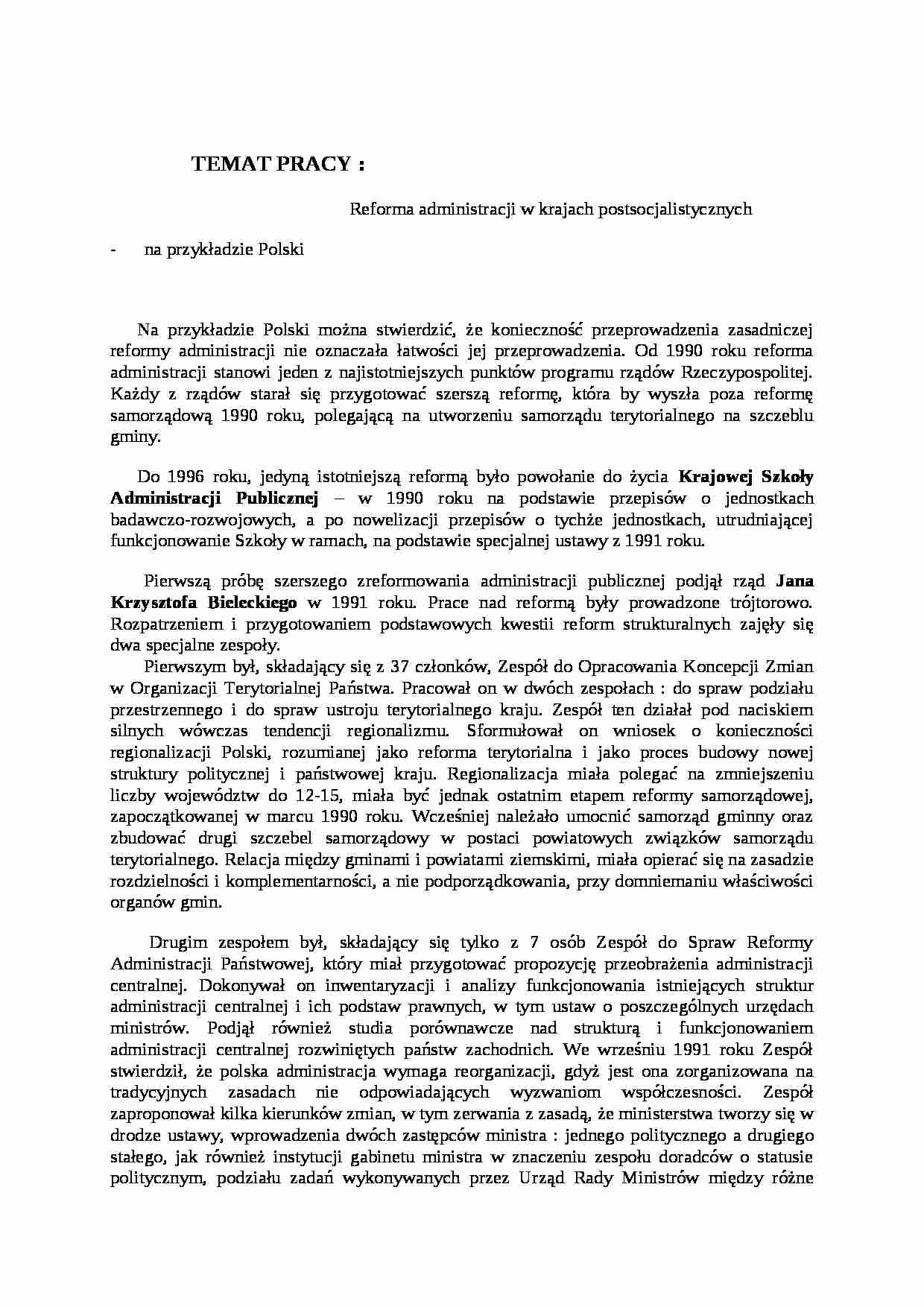 Reforma administracji - referat - strona 1