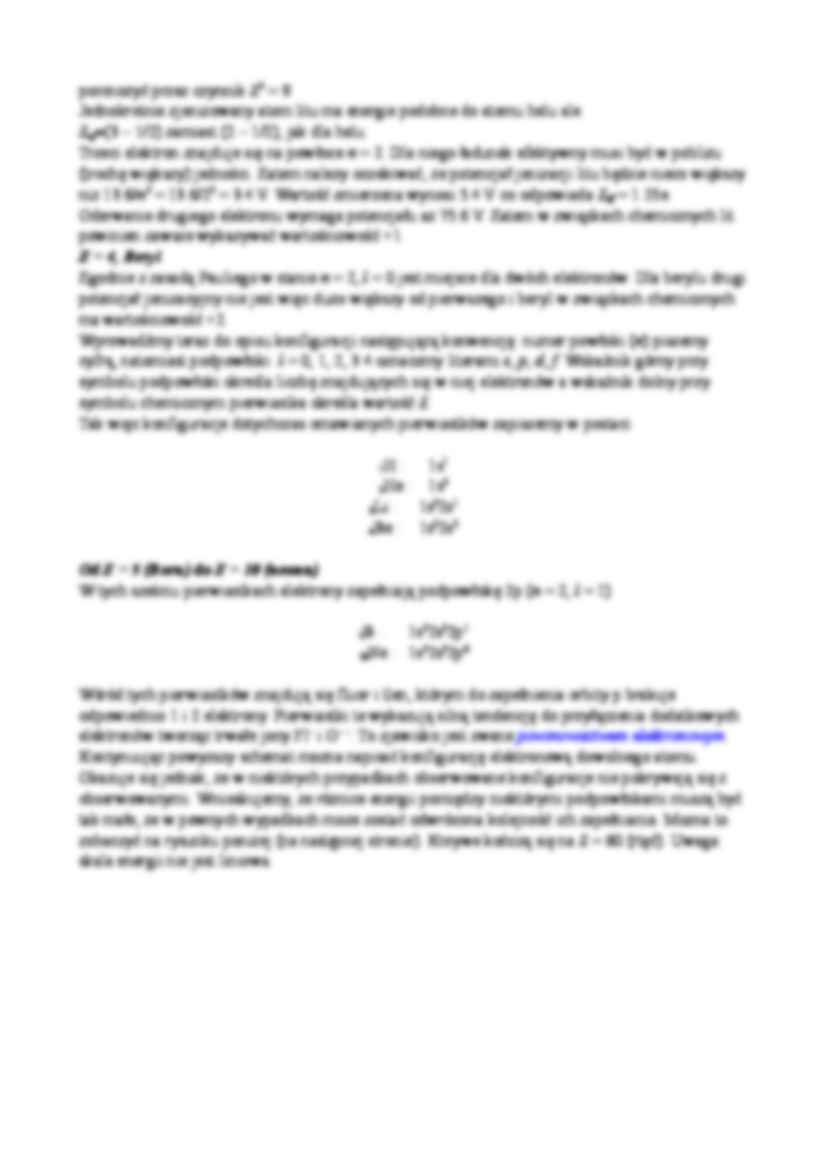 Atomy wieloelektronowe, układ okresowy pierwiastków - zasada Pauliego - strona 2