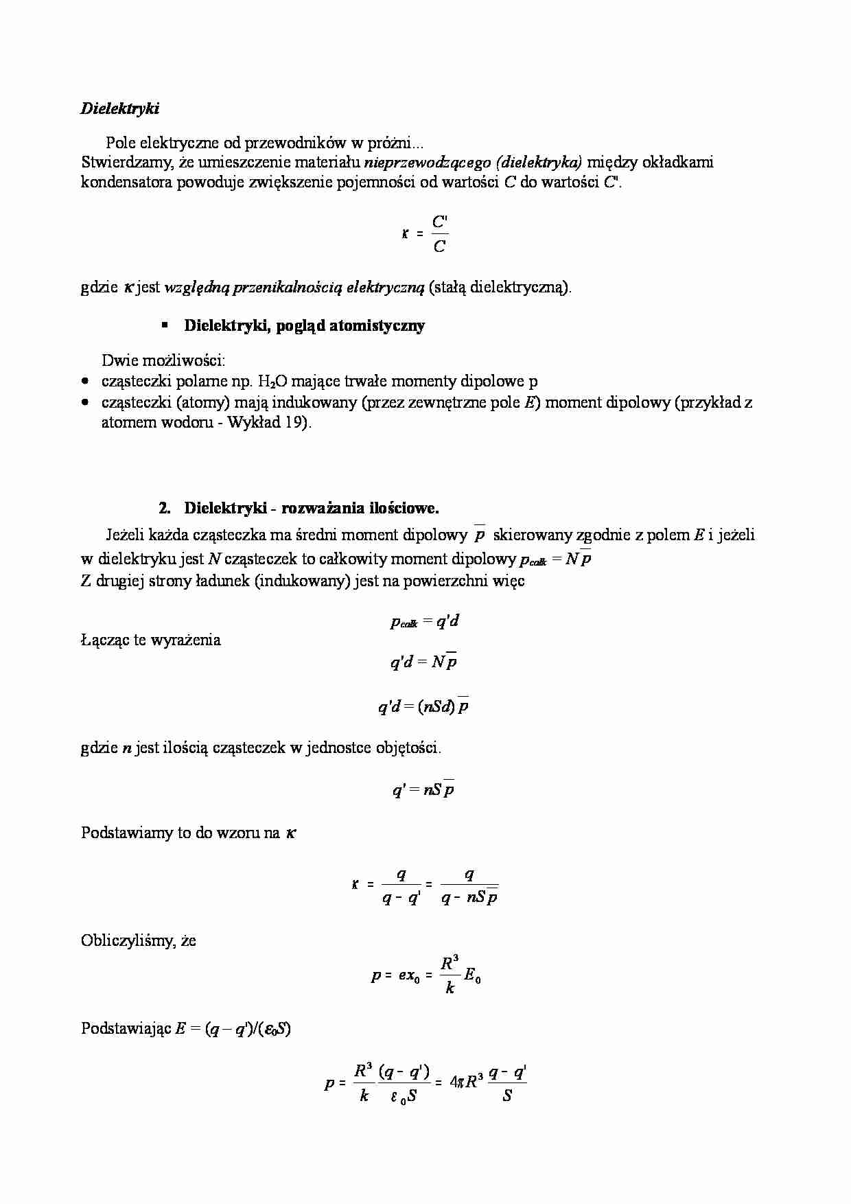 Dielektryki w fizyce - strona 1