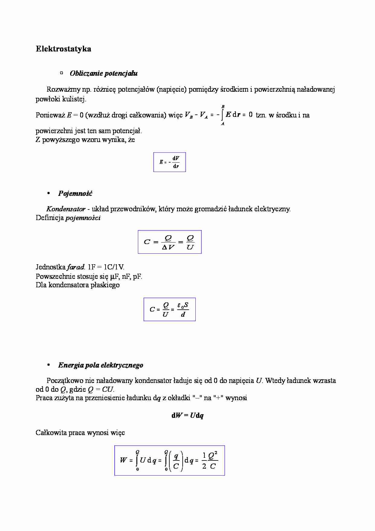 Elektrostatyka- obliczanie potencjału - strona 1