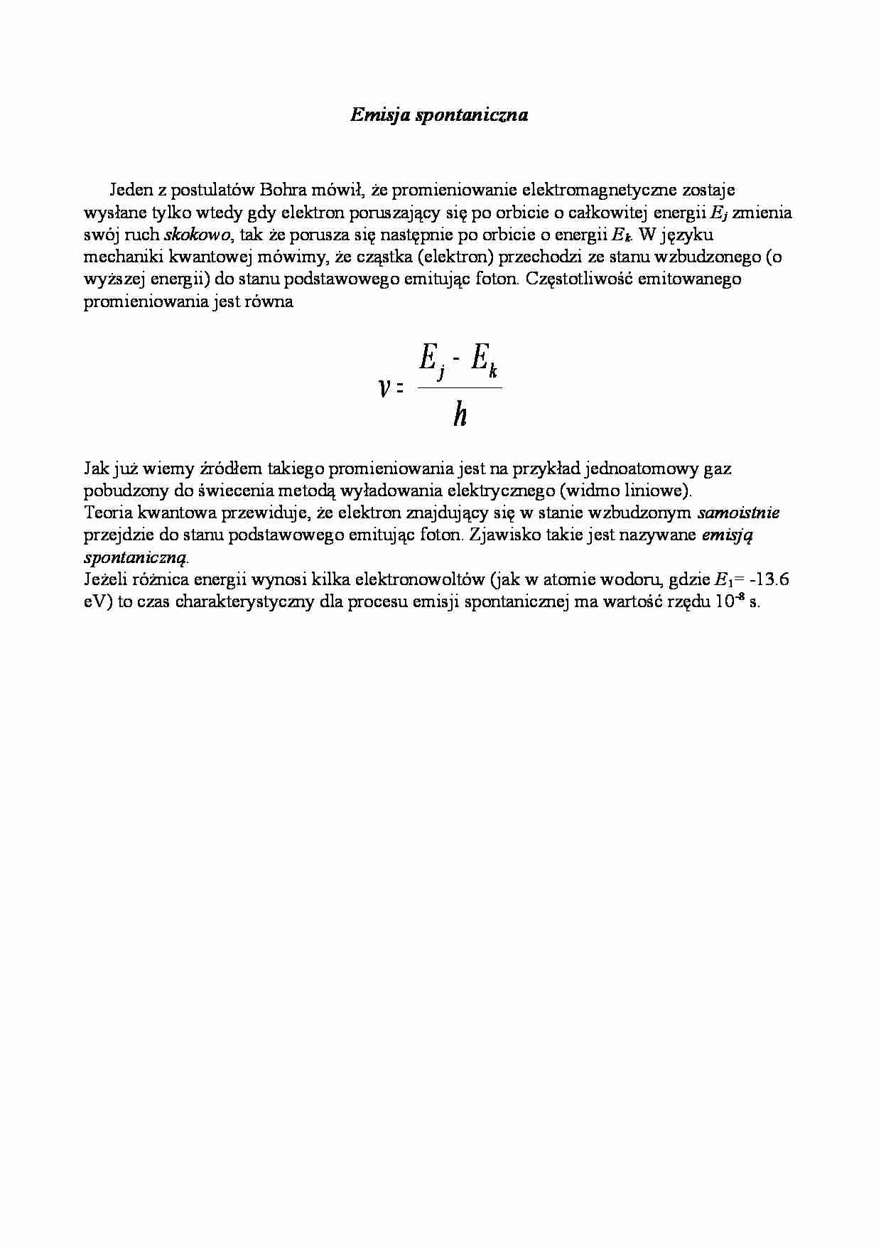Fizyka - emisja spontaniczna - strona 1