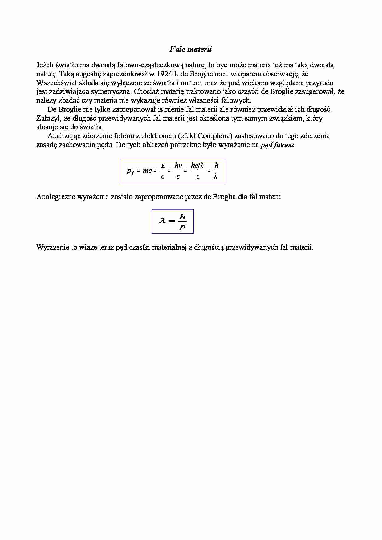 Fizyka - fale materii - strona 1