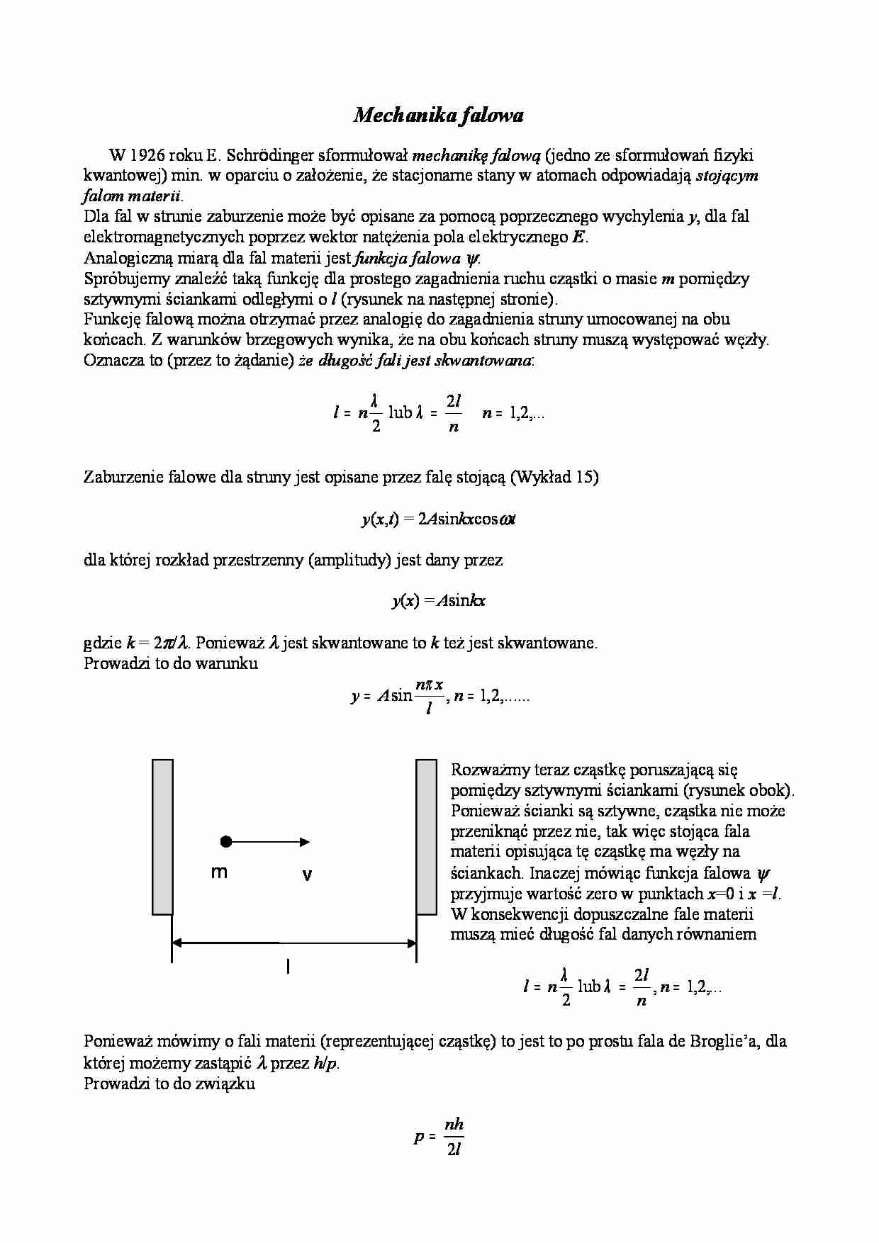 Mechanika falowa w fizyce - strona 1
