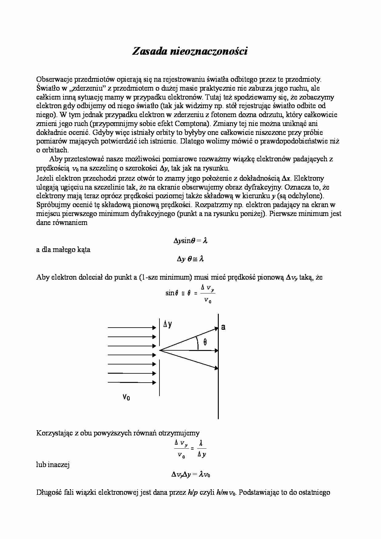 Fizyka - Zasada nieoznaczoności - strona 1