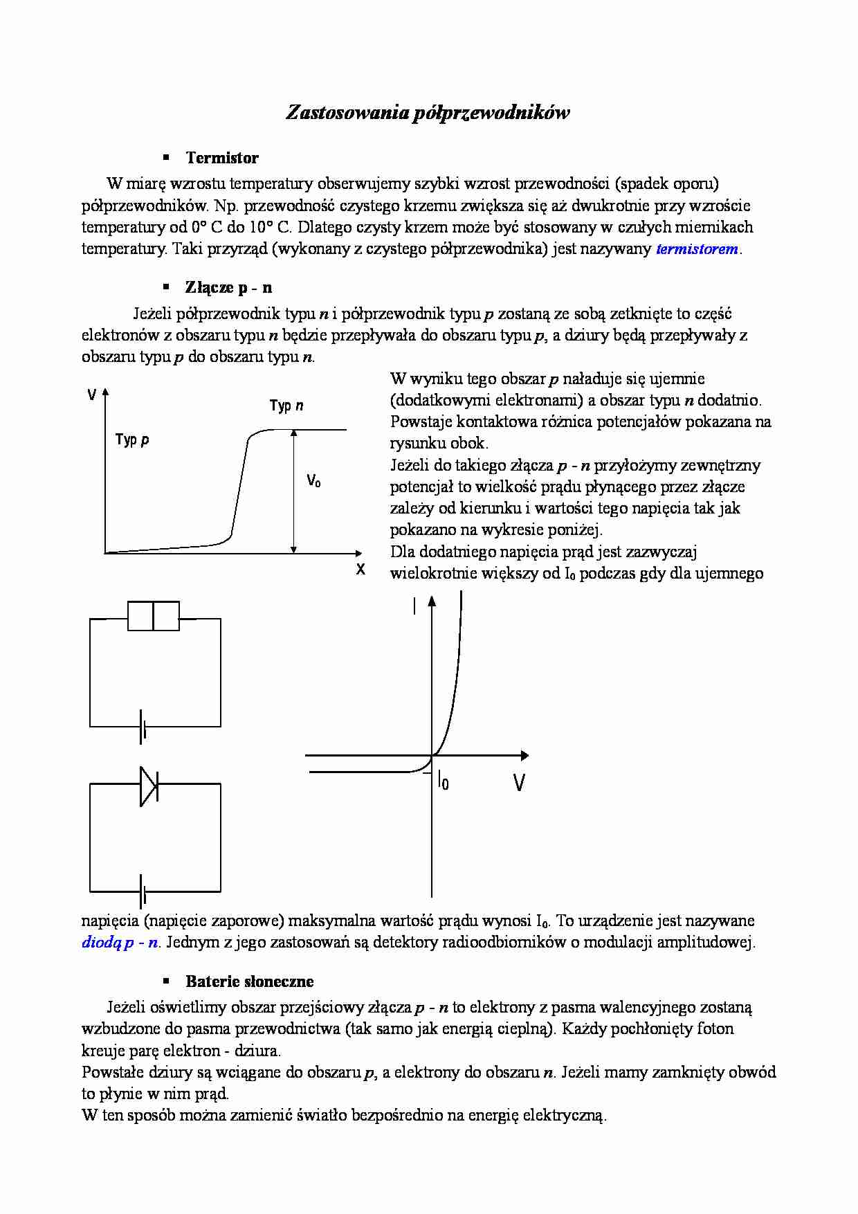 Fizyka - Zastosowania półprzewodników - strona 1