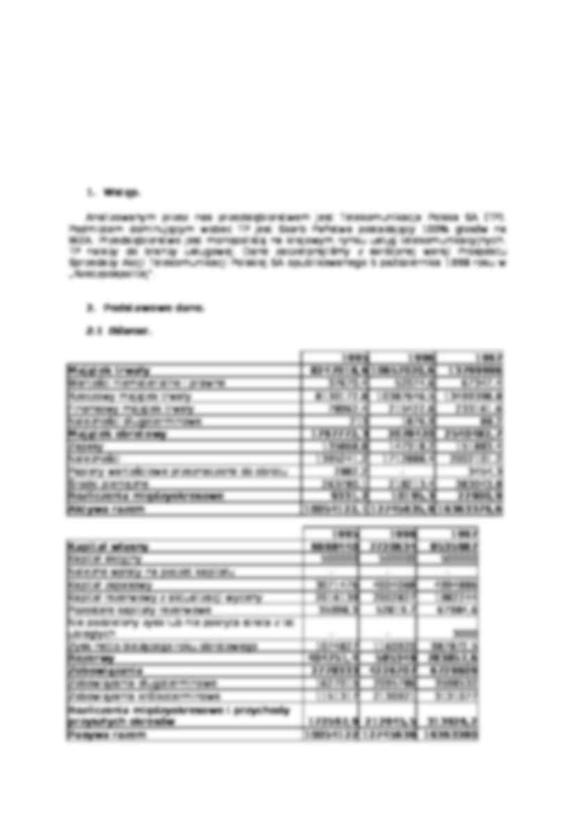 Analiza finansowa TP S.A (11 stron) - strona 3