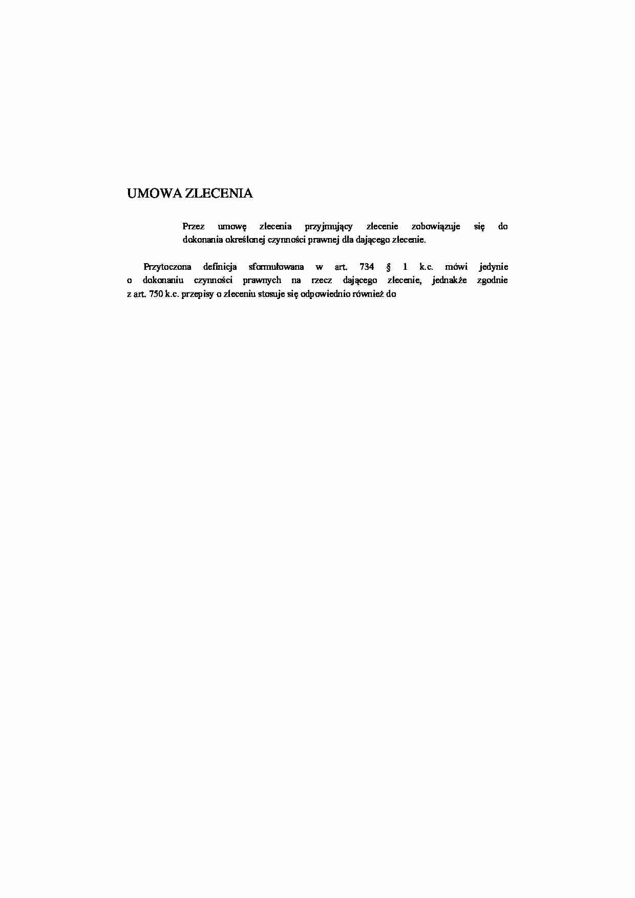 Umowa zlecenie - opracowanie - strona 1