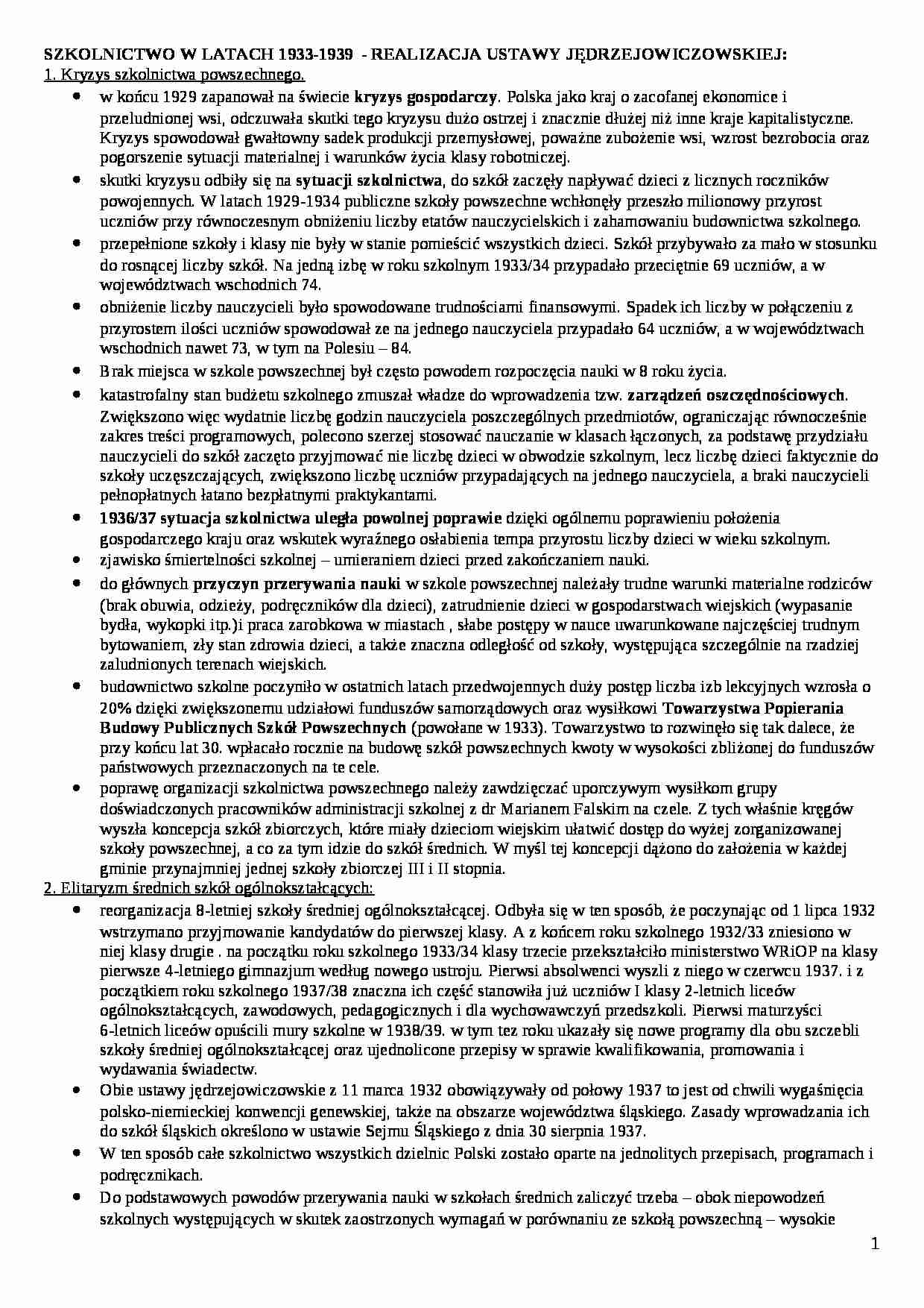 Reforma Jedrzejewicza 1933-1939 - strona 1