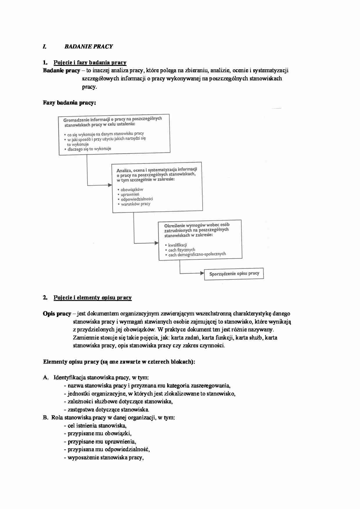 Pojęcie i fazy badania pracy - strona 1