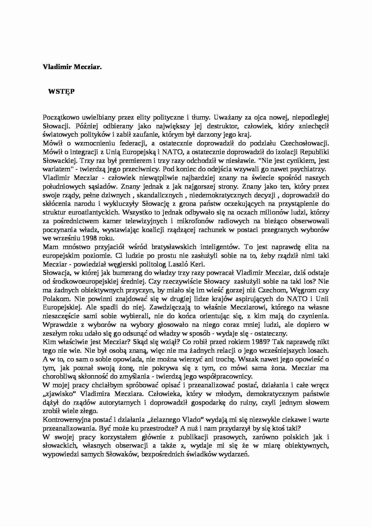 Vladimir Mecziar-życiorys - strona 1