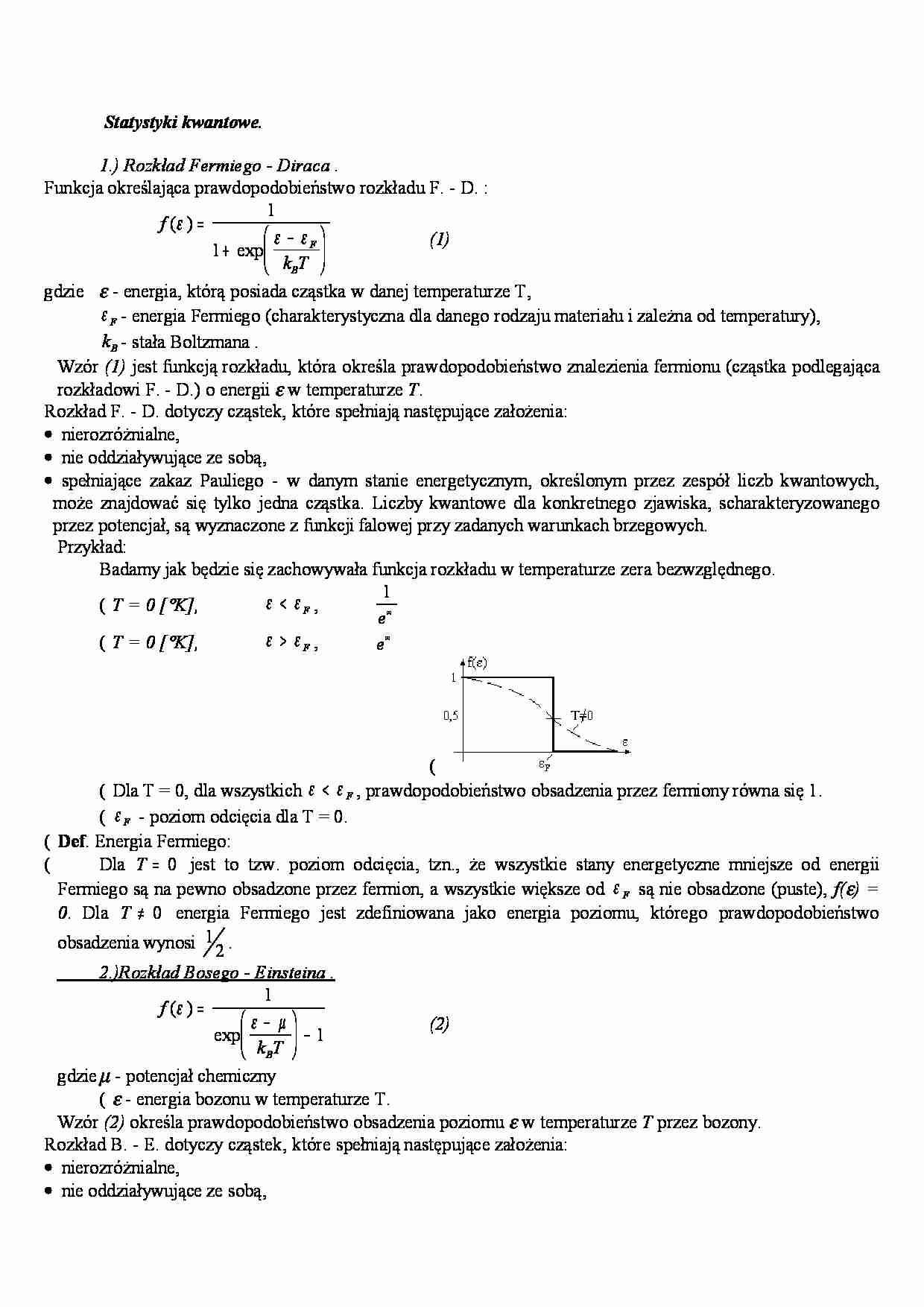Fizyka - Statystyki kwantowe - strona 1