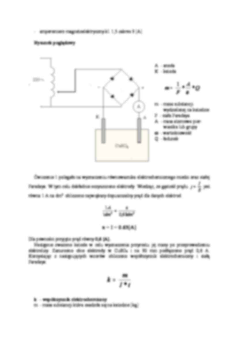 Fizyka - Badanie elektrolitów - stała Faradaya - strona 2