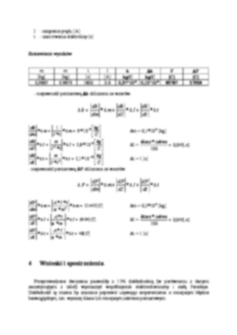 Fizyka - Badanie elektrolitów - stała Faradaya - strona 3