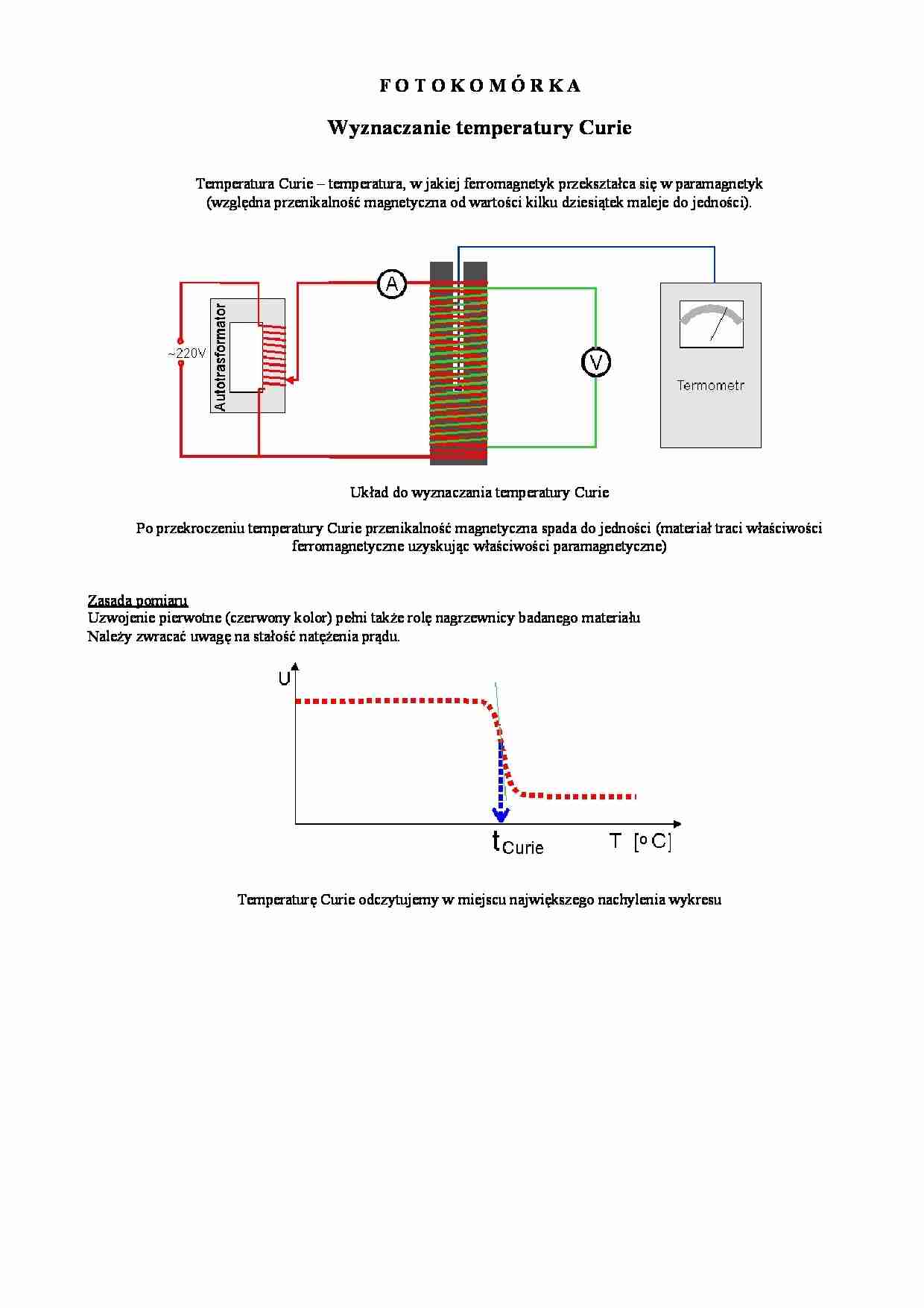Fotokomrka-Wyznaczanie temperatury Curie - strona 1