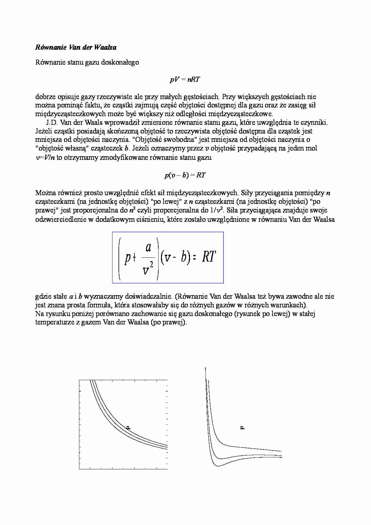 Równanie Van der Waalsa - strona 1