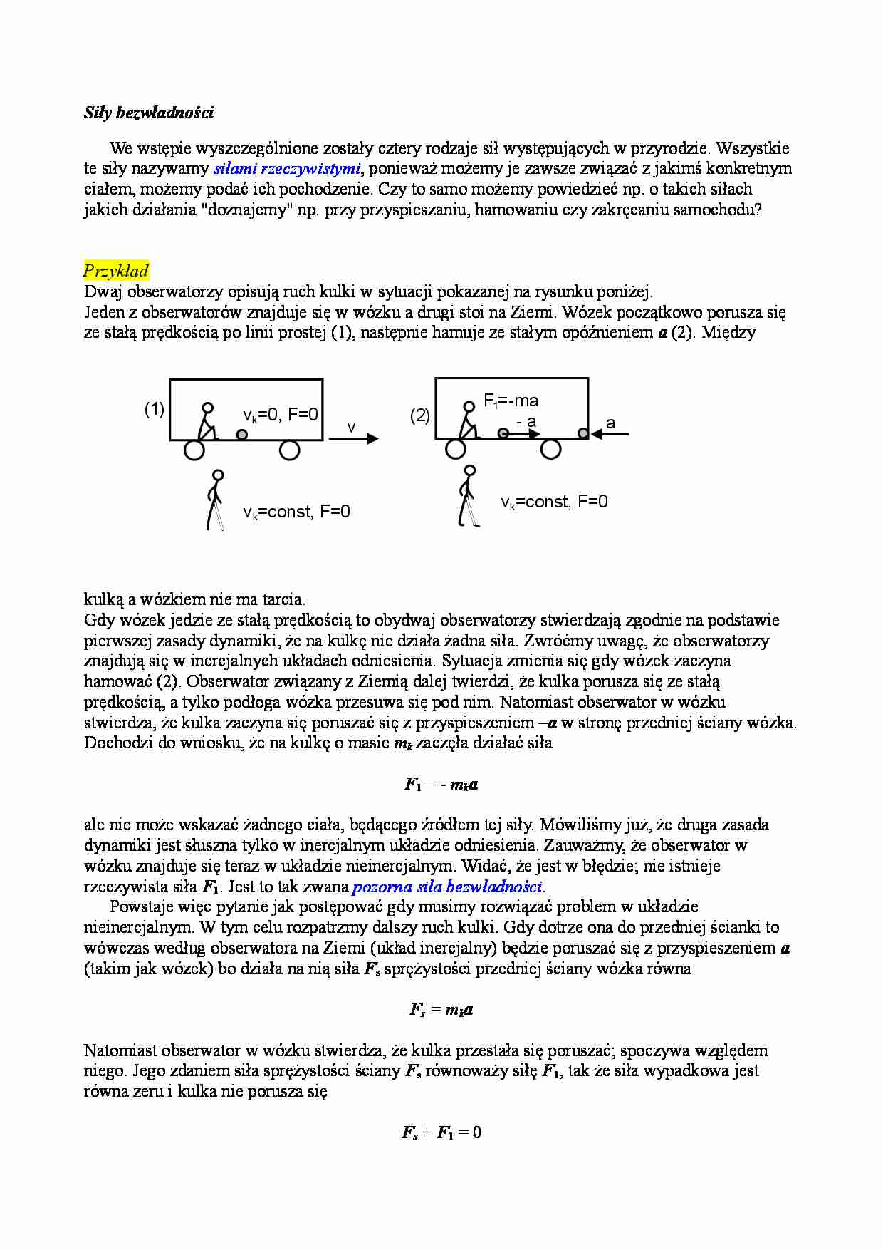 Fizyka - Siły bezwładności - strona 1