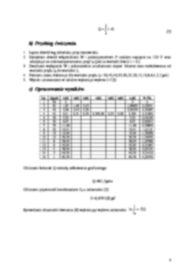 Sprawozdanie z pomiaru ładunku i pojemności kondensatora - strona 3