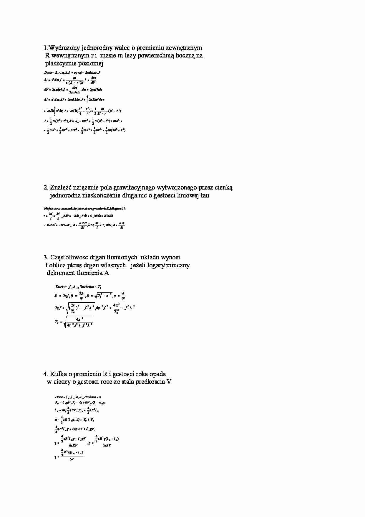 Zadania z fizyki - strona 1