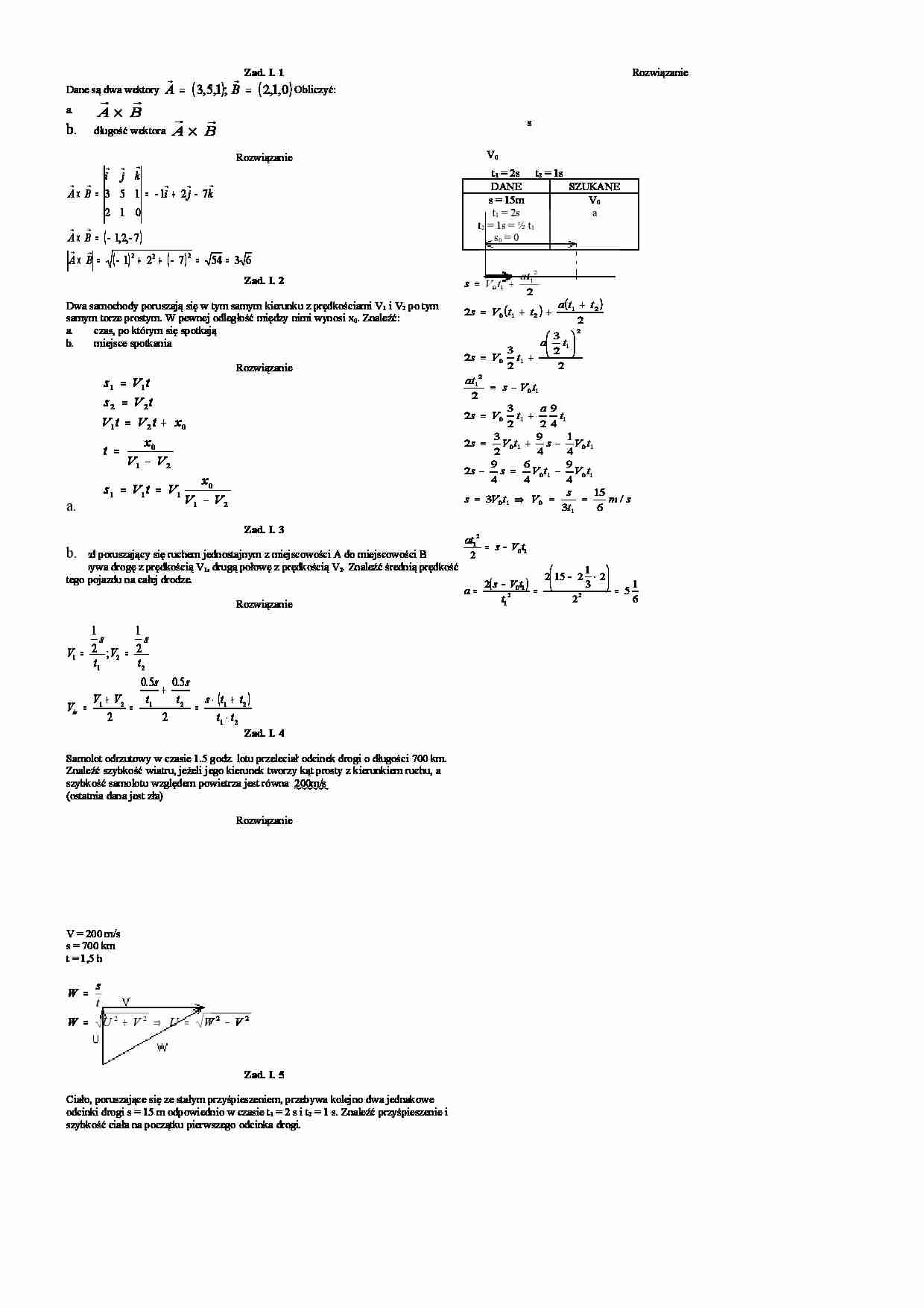 Zadania z rozwiązaniami z fizyki - strona 1
