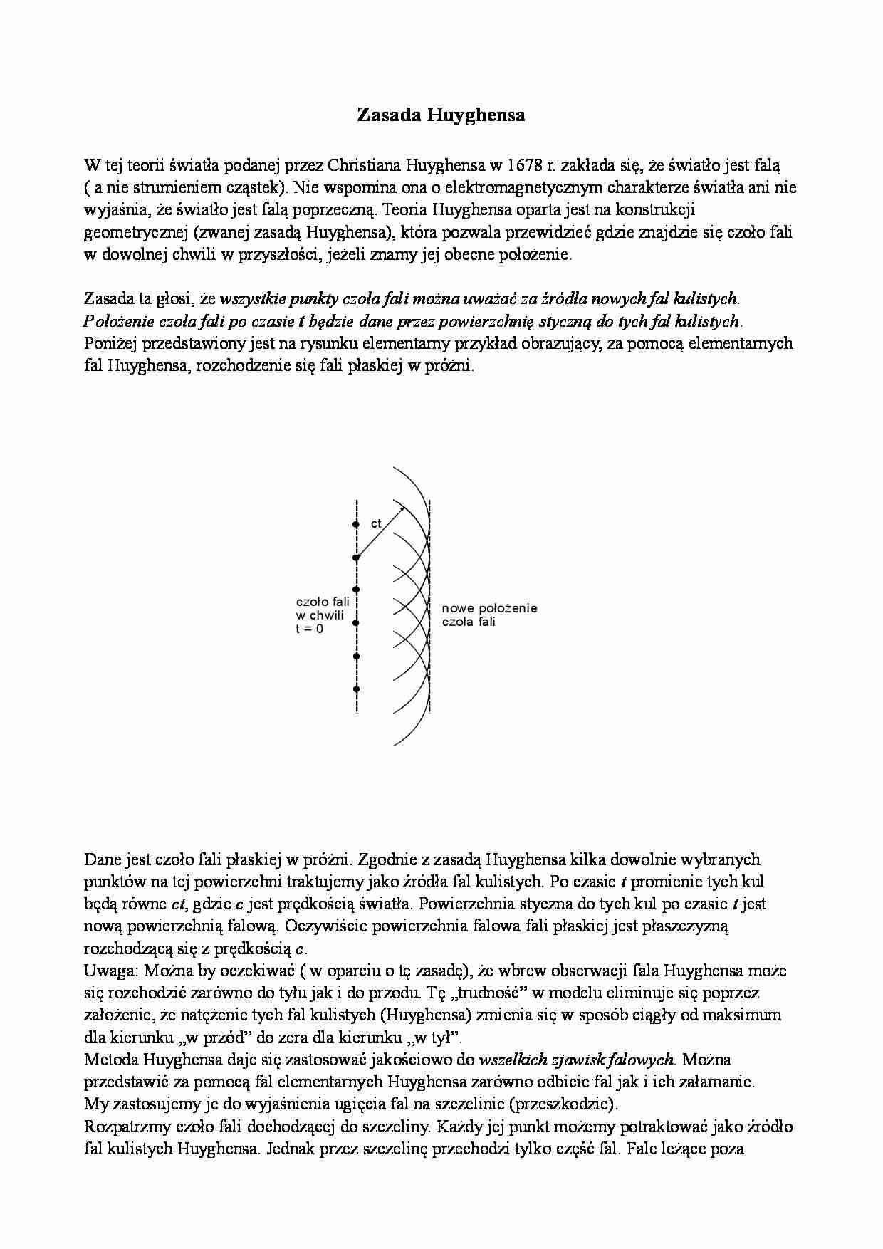 Fizyka - zasada Huyghensa - strona 1