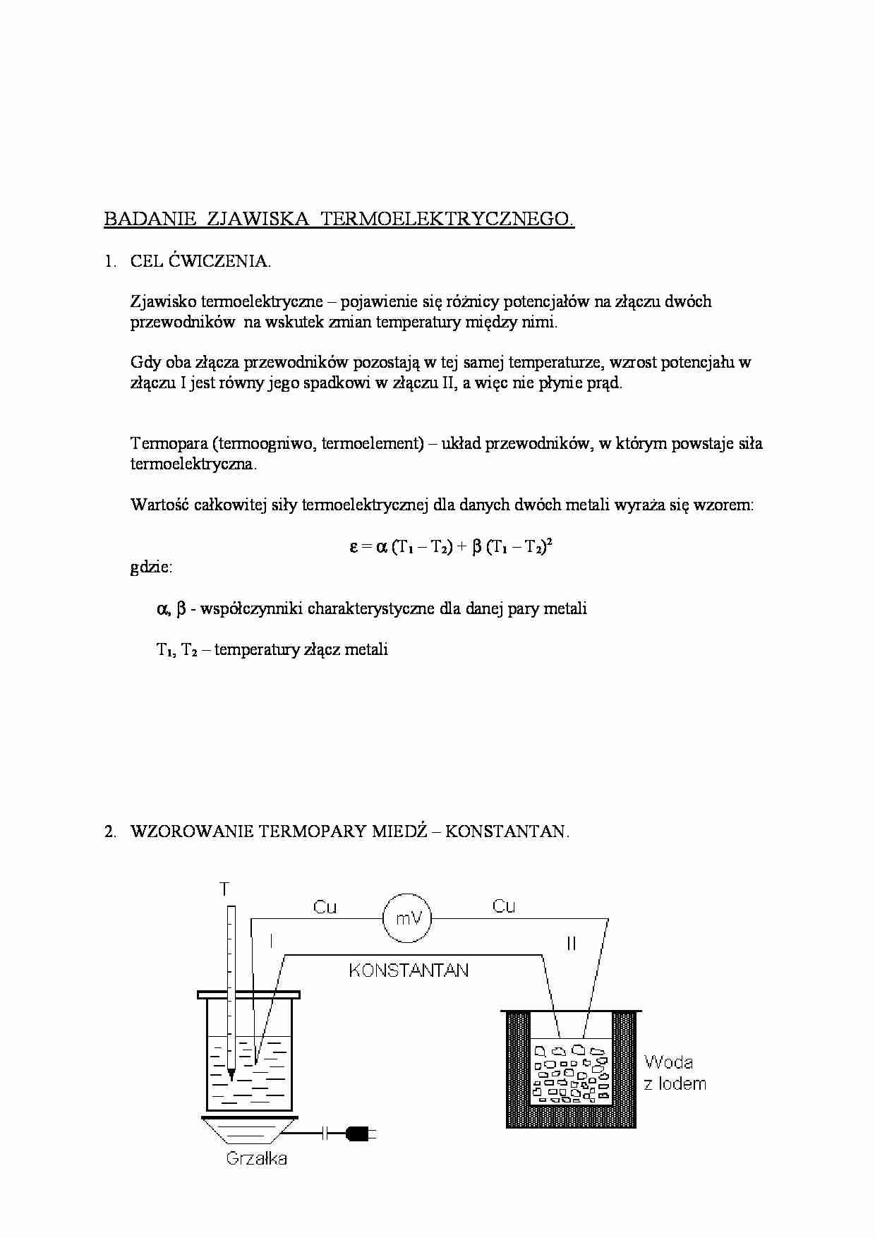 Fizyka - zjawisko termoelektryczne - strona 1