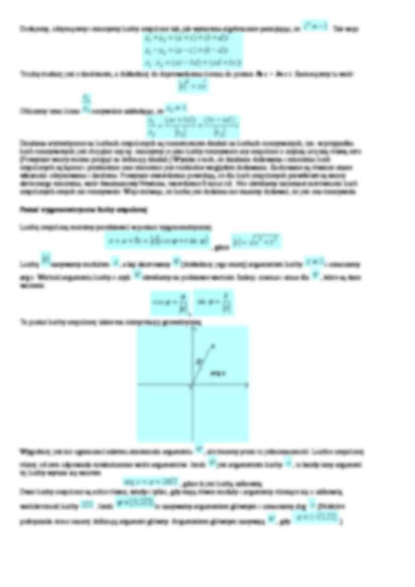 Liczby zespolone i ich interpretacja geometryczna - działania - strona 2