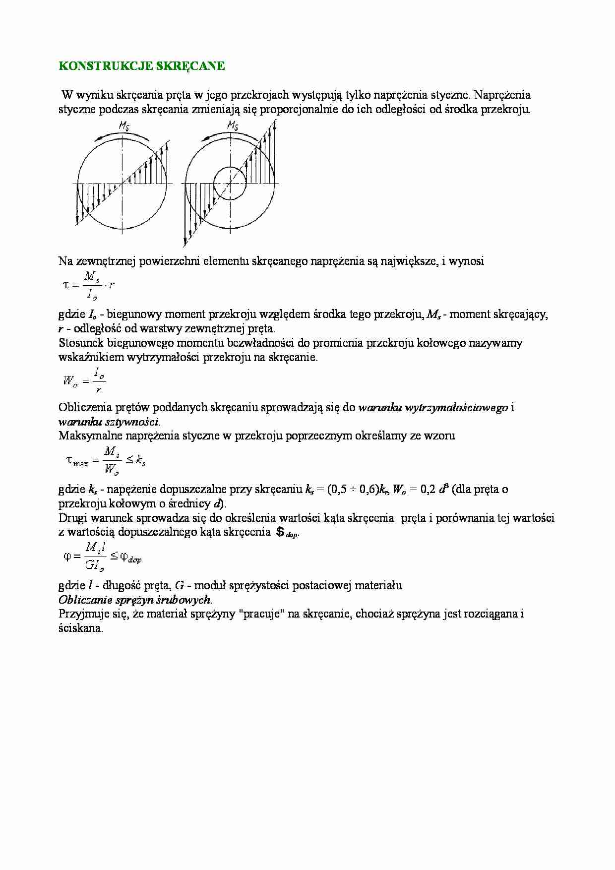 Mechanika techniczna - konstrukcje skręcane - strona 1