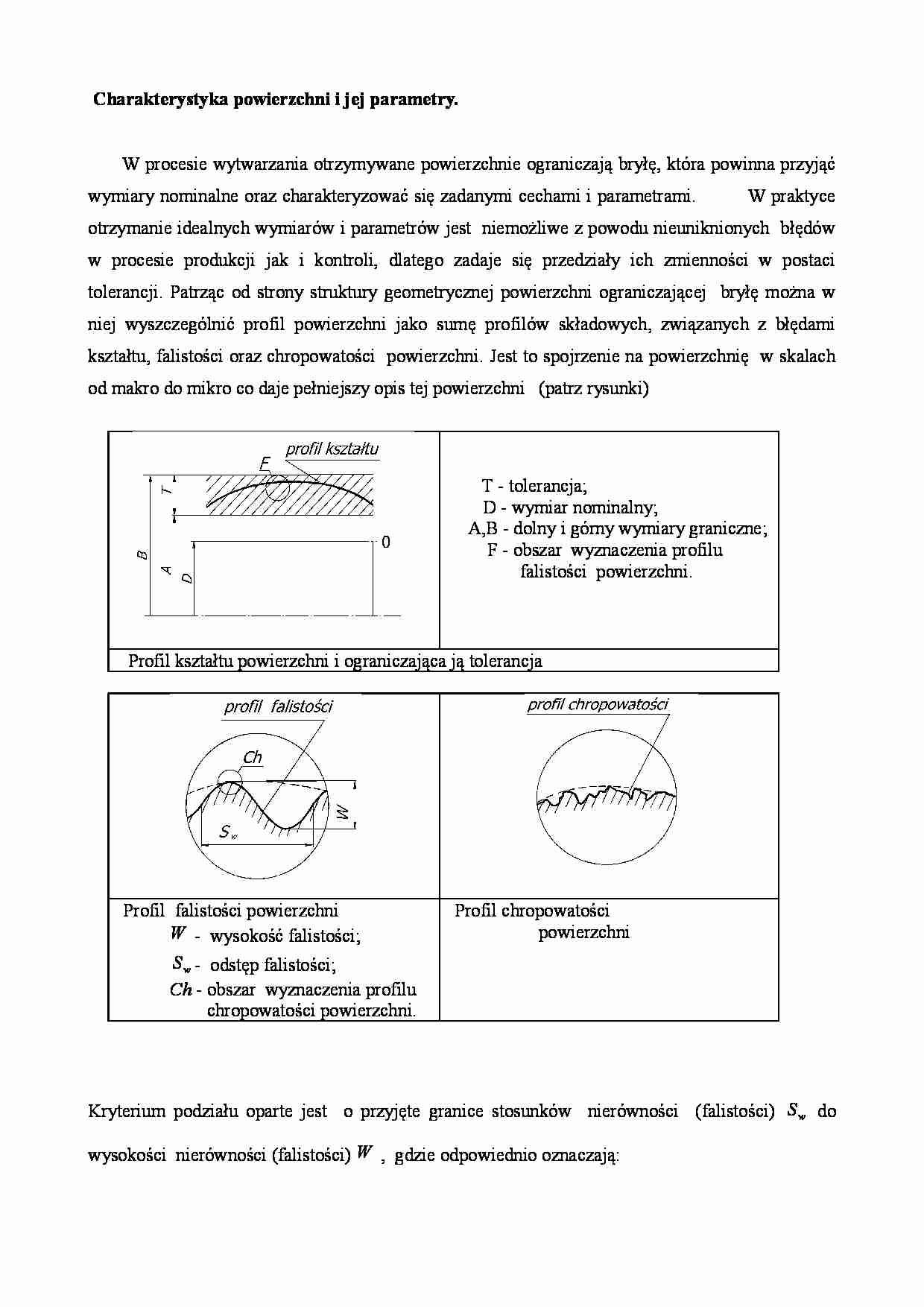 Charakterystyka powierzchni i jej parametry - strona 1