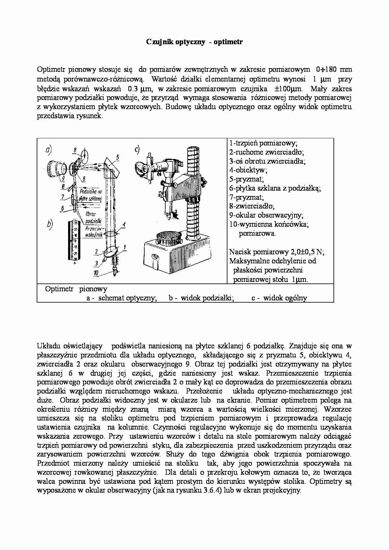 Czujnik optyczny  - optimetr - strona 1