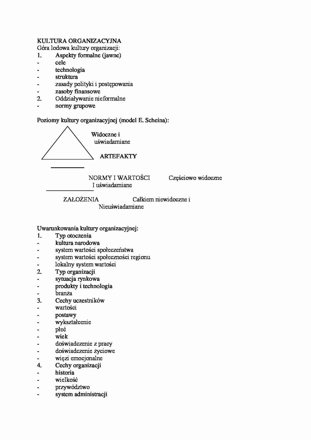 Kultura organizacyjna - definicja - strona 1