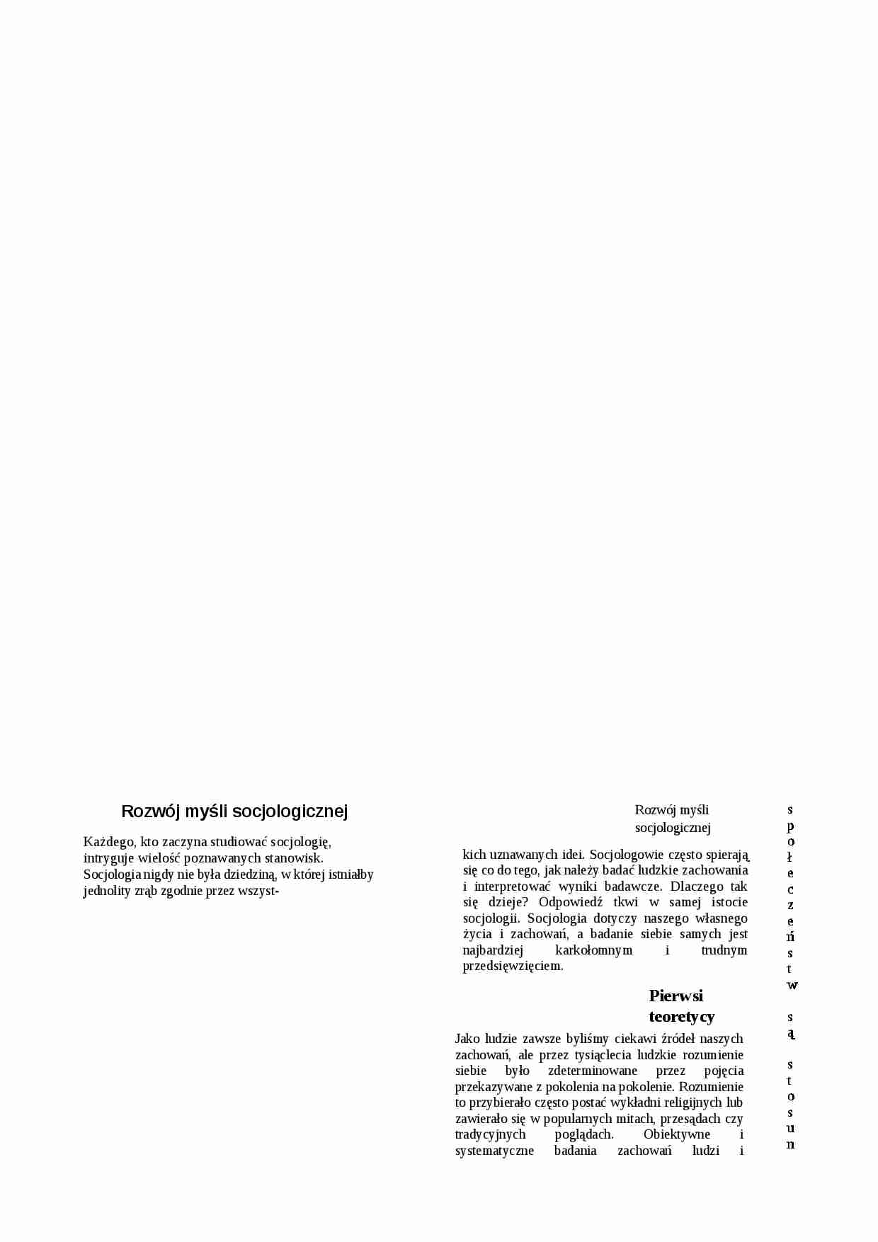 Prekursorzy i teorie socjologiczne - strona 1