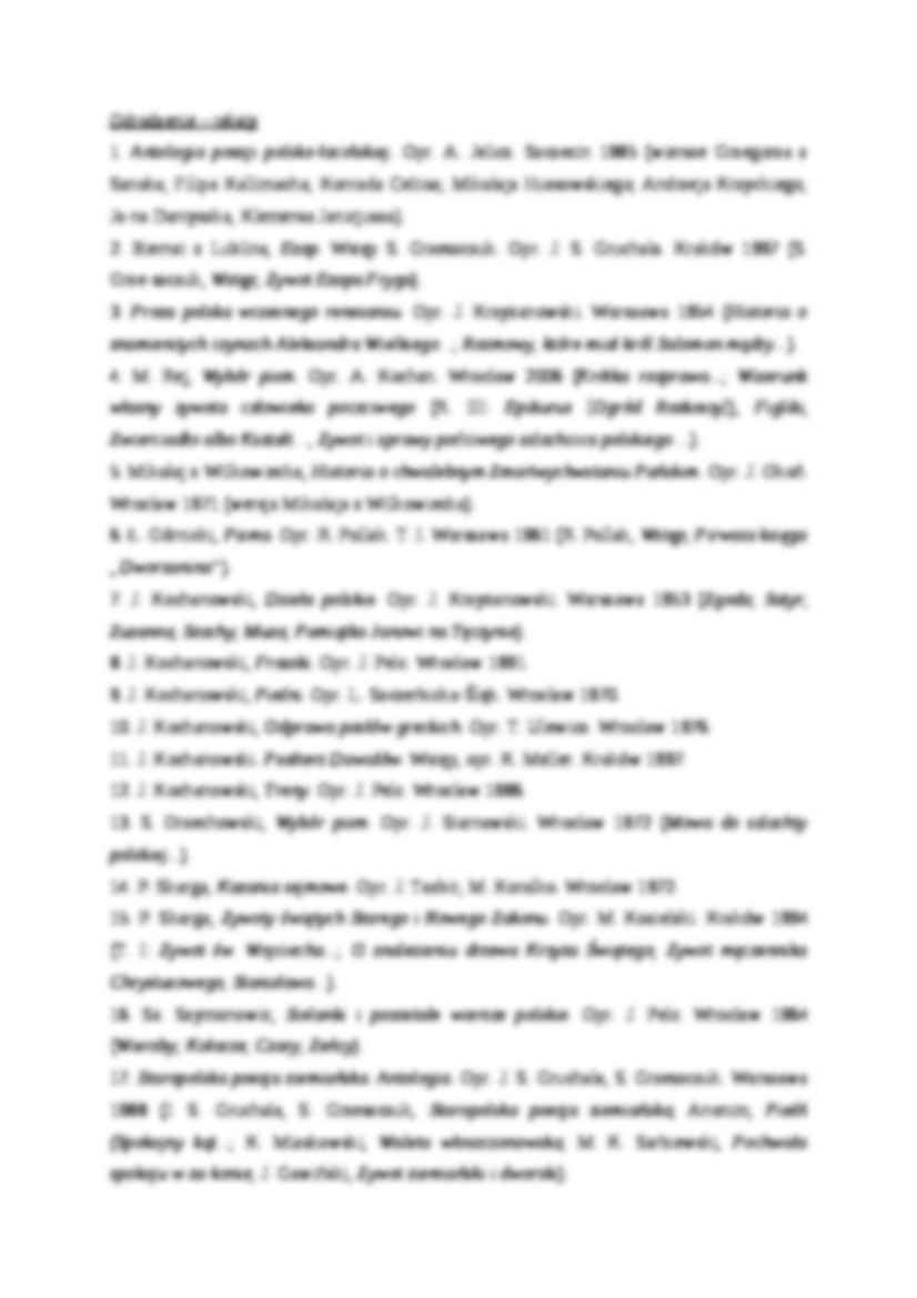Literatura Staropolska - lista lektur - strona 2