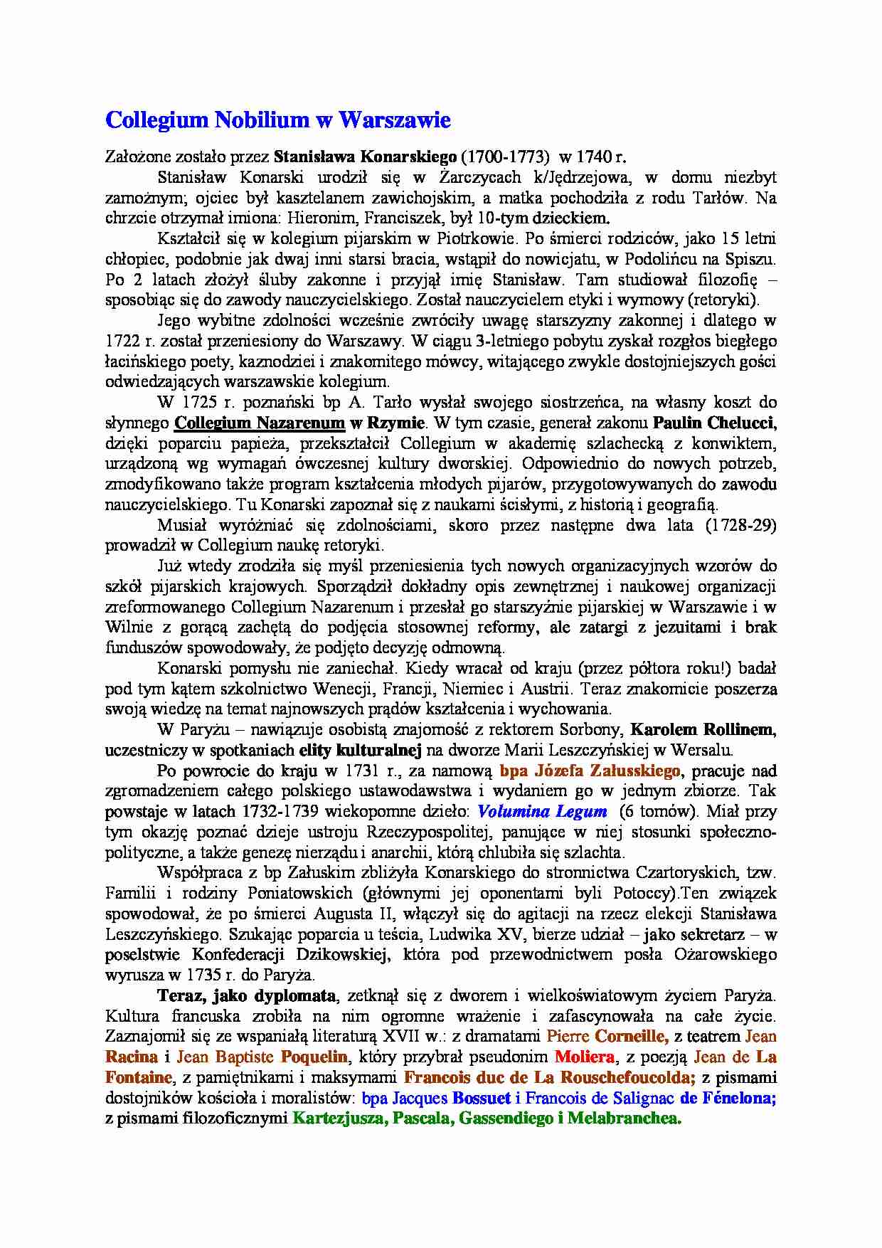 Collegium Nobilium w Warszawie - strona 1