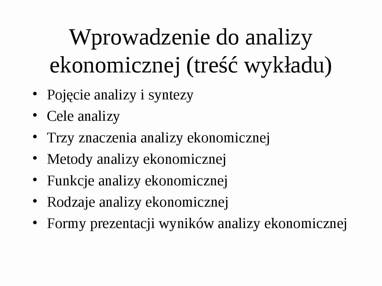 Wprowadzenie do analizy ekonomicznej - strona 1