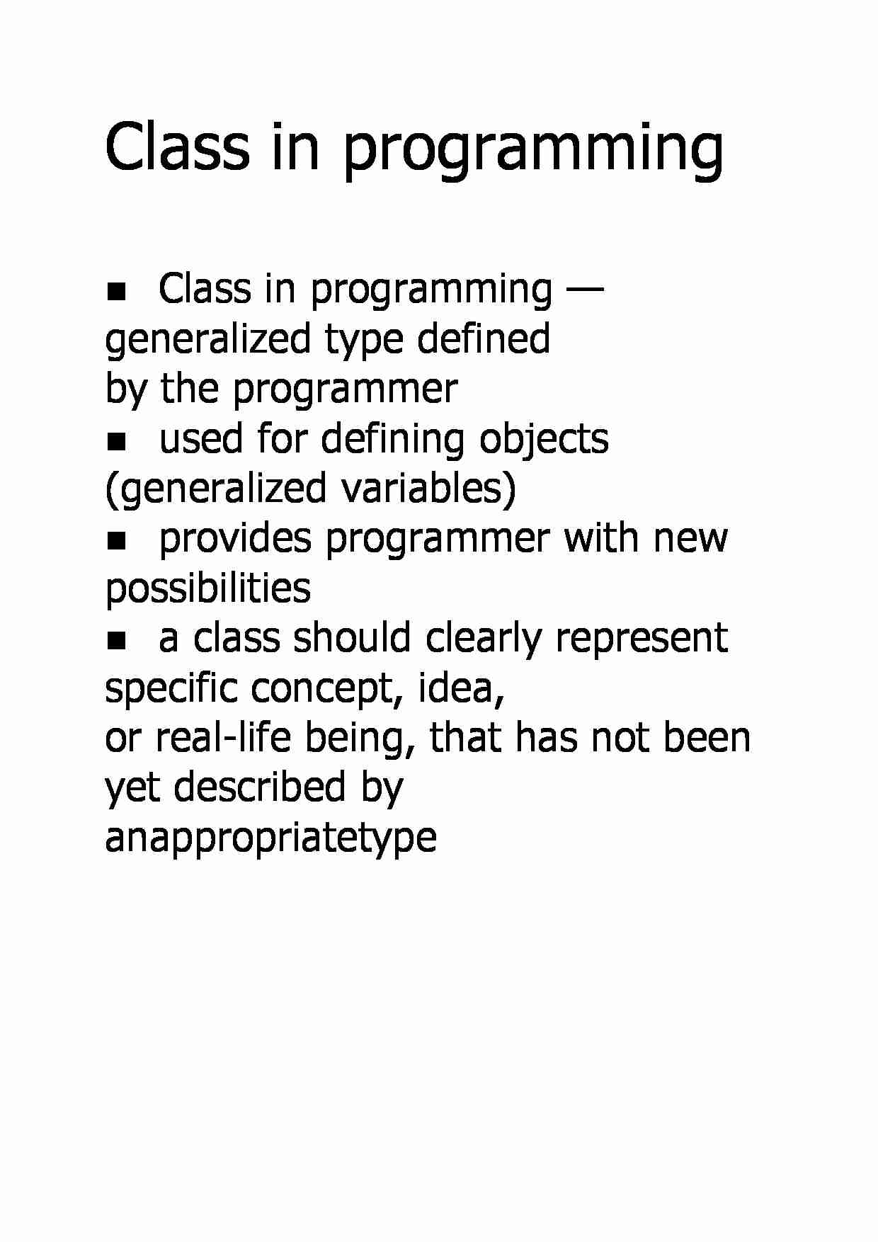 Class in programming - strona 1