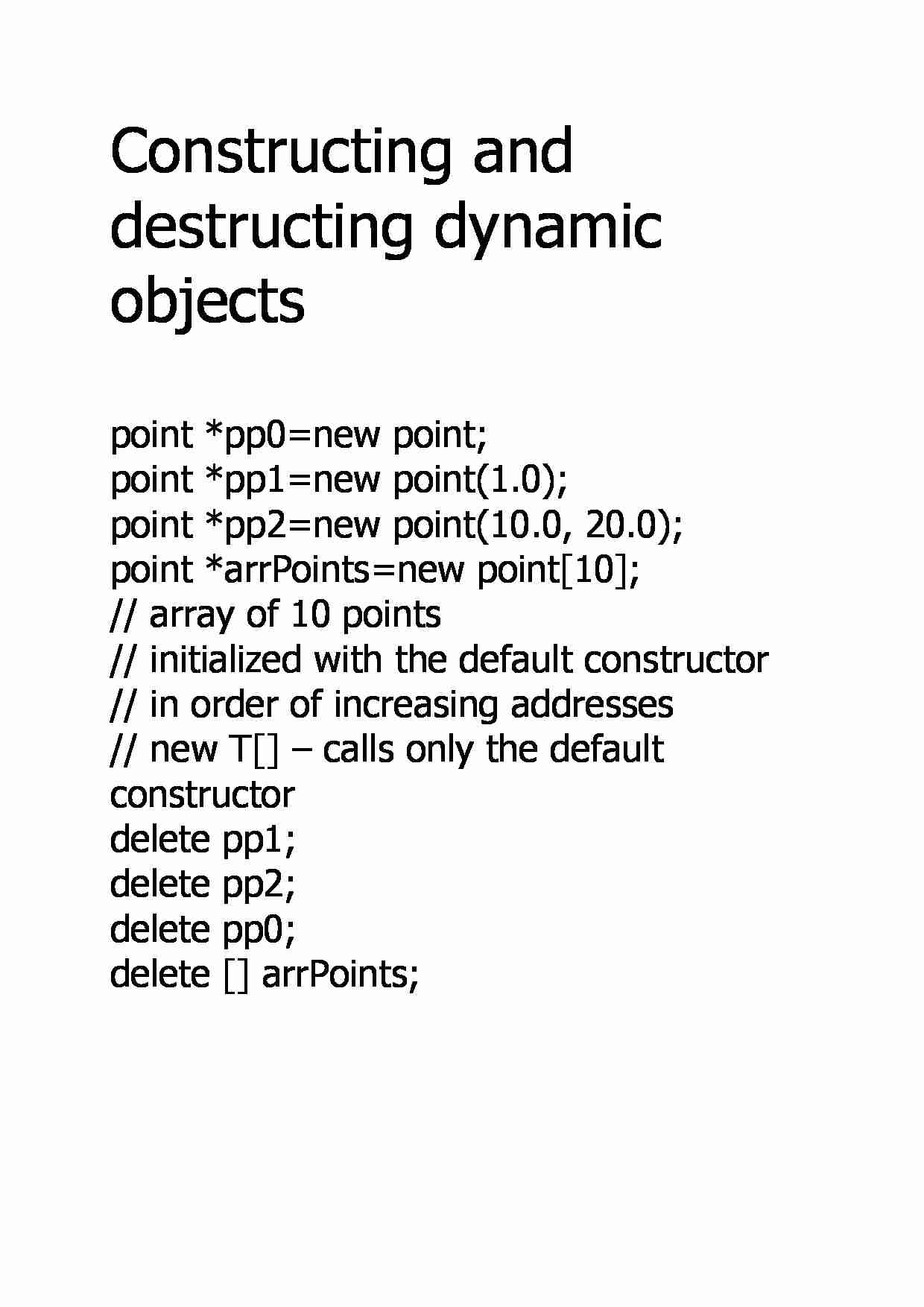 Constructing and destructing dynamic objects - strona 1