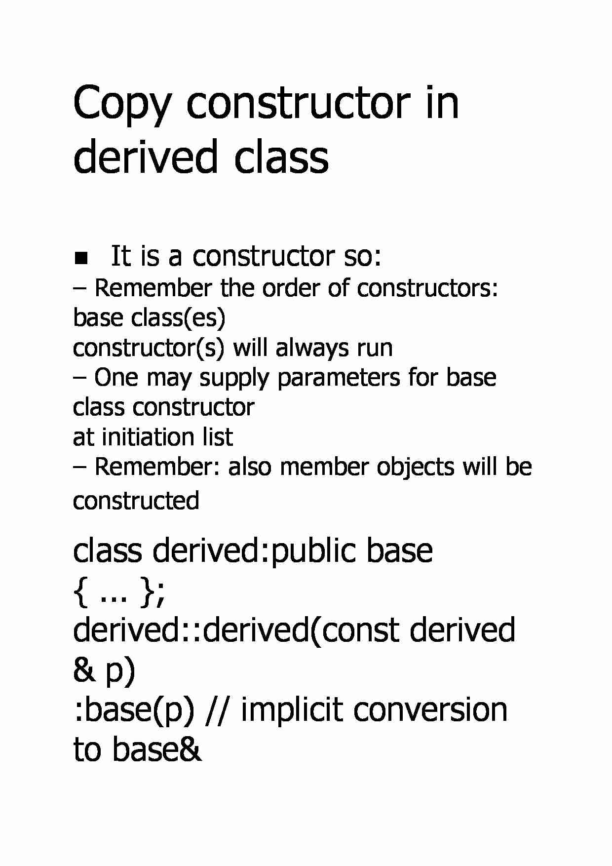 Copy constructor in derived class - strona 1