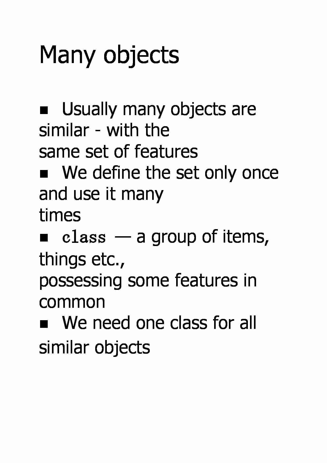 Many objects - strona 1