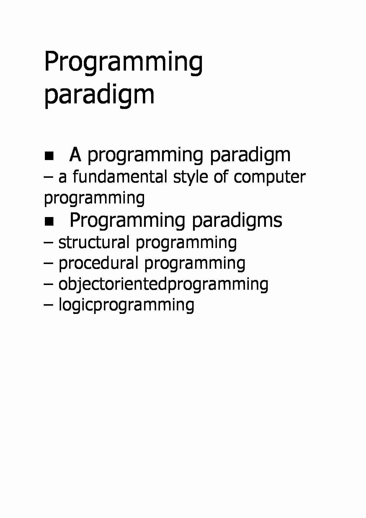 Programming paradigm - strona 1