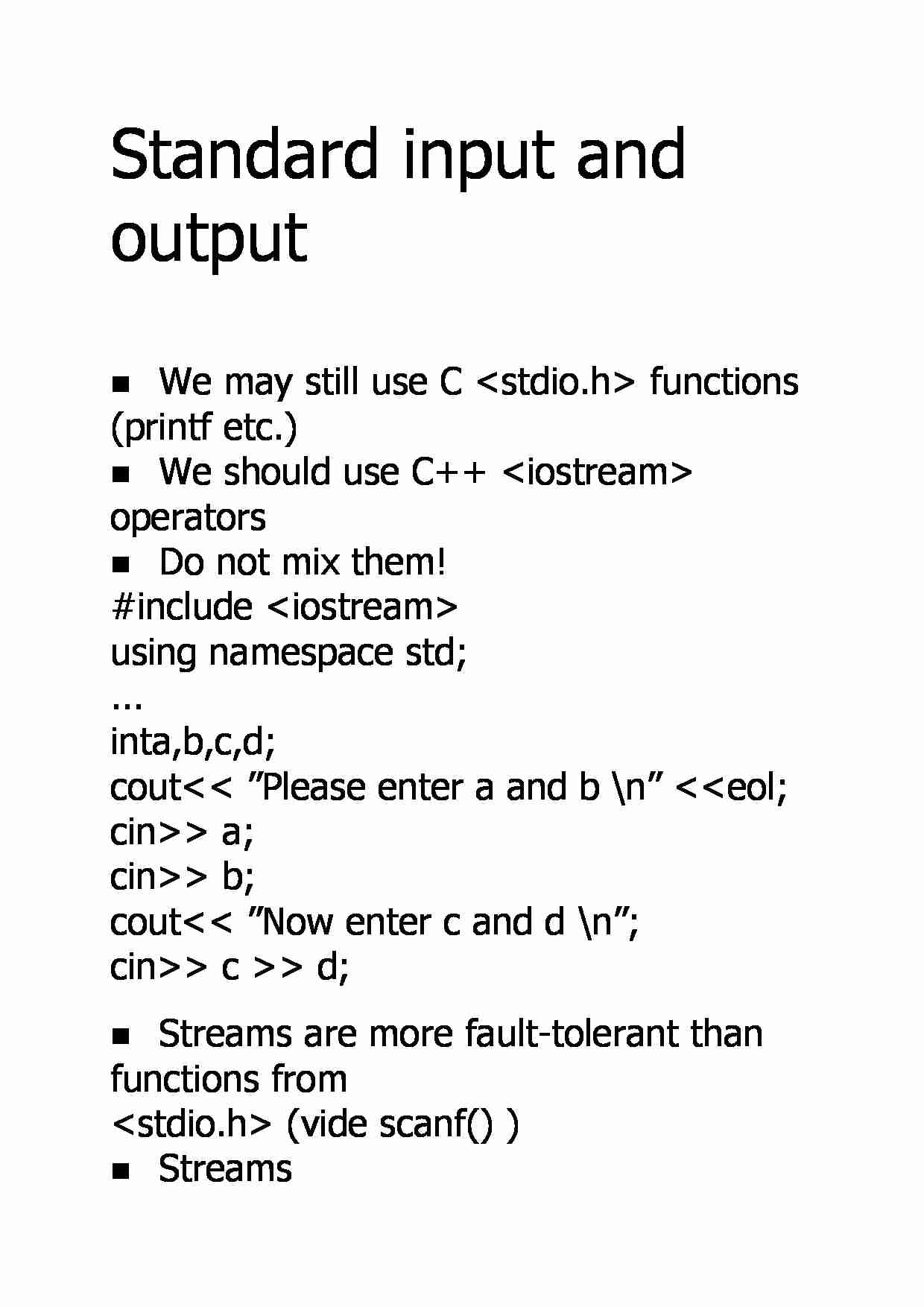 Standard input and output - strona 1
