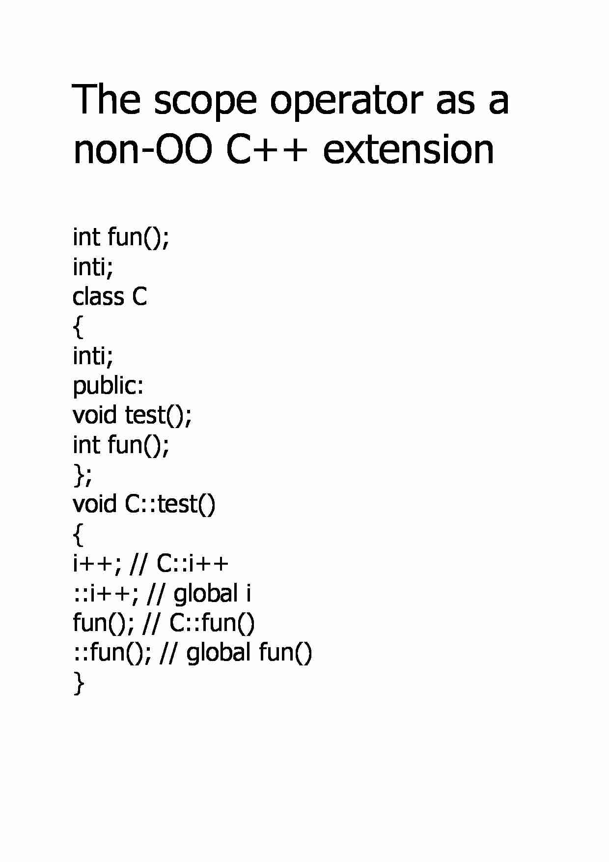 The scope operator as a non-OO C++ extension - strona 1