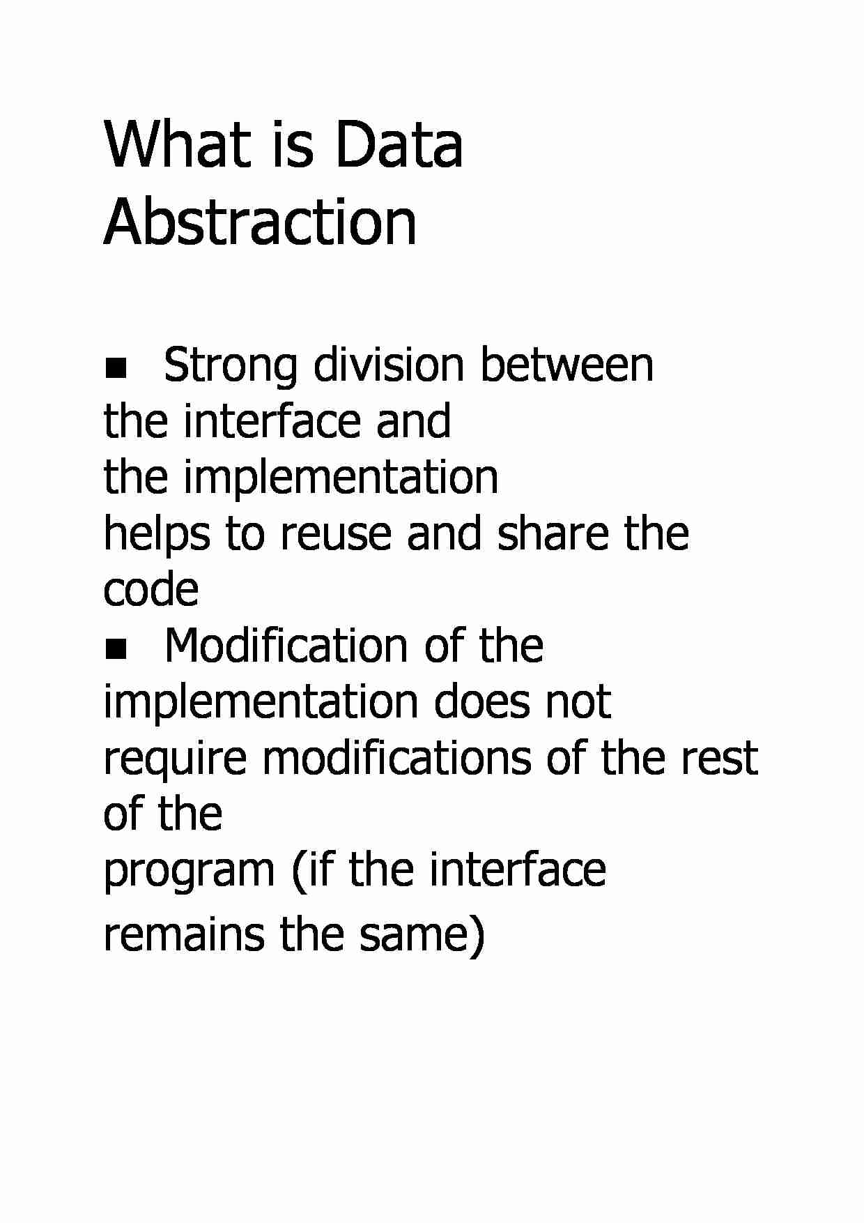 What is Data Abstraction - strona 1